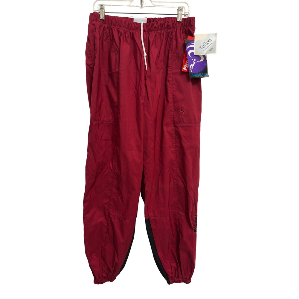 Vintage 90s Jammin Nylon Track Pants Burgundy Parachute NWT Deadstock 32 Waist
